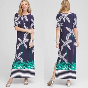 NWT Chico's Petite Tropical Nights Knit Maxi Dress 3P/XLP